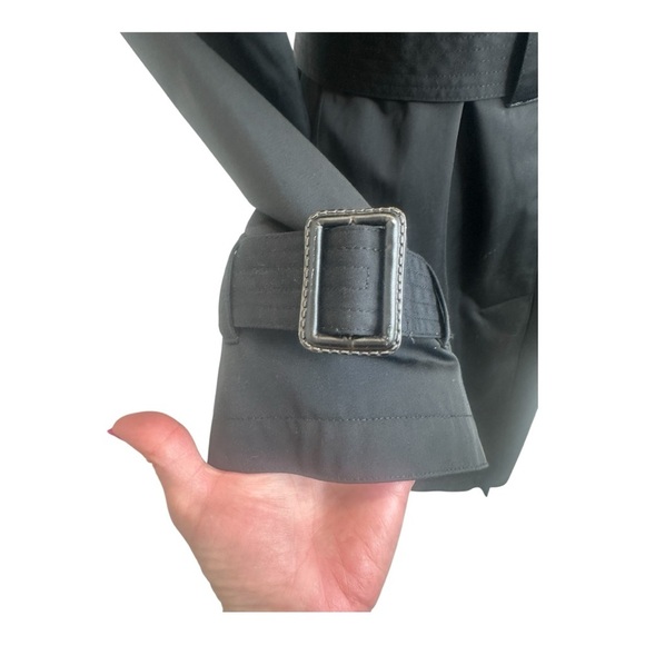 Michael Kors Black All Weather Trench Coat Size Large - Picture 5 of 15